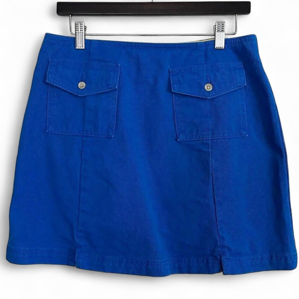 Vibrant Blue Mini Skirt with Pockets